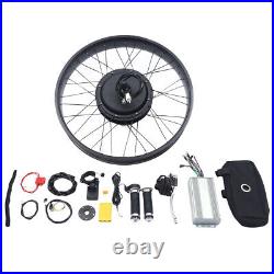 1500W Electric Bicycle Conversion Motor Kit 48V 26 Rear Snow Fat Tire Wheel