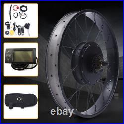 1500W Electric Bicycle Conversion Motor Kit 48V 26 Rear Snow Fat Tire Wheel