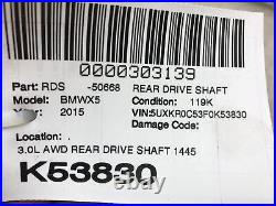 2014-2018 BMW X5 3.0L AWD REAR DRIVE SHAFT 1445mm 26107589128 OEM 2015 2016 2017