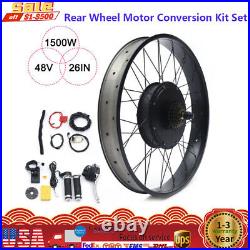 26 48V 1500W Rear Hub Motor LCD E-Bike Electric Bicycle Conversion Kit Fat Tire