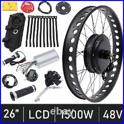 LCD 26x4.0'' Fat Tyre Electric Bike Hub Motor Kit 1500W 48V Direct Drive USA