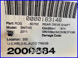 Rear Drive Shaft 7562810 Fits 2009 2015 BMW 740Li 3.0L RWD N54 AT